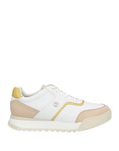 Timberland Woman Sneakers Off White Size 9 Leather, Textile Fibers In Multi