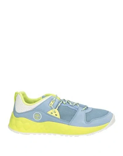 Timberland Woman Sneakers Pastel Blue Size 9 Leather, Textile Fibers