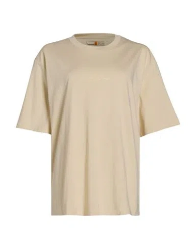 Timberland Woman T-shirt Beige Size Xs Cotton In Neutral