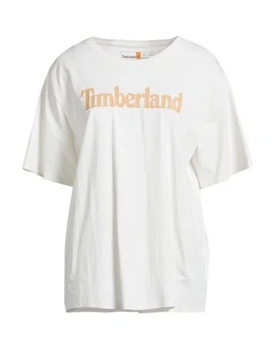 Timberland Woman T-shirt Cream Size Xl Cotton In Neutral