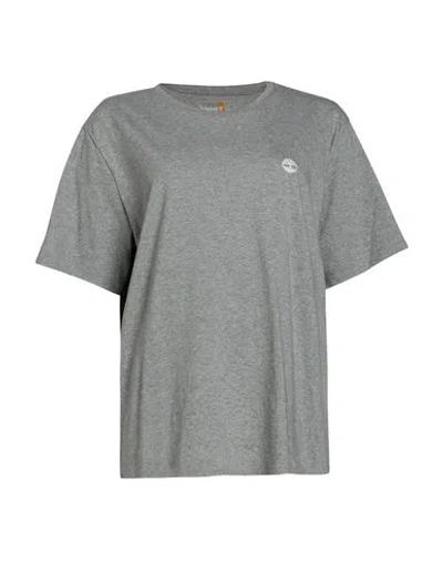 Timberland Woman T-shirt Grey Size Xl Cotton In Gray