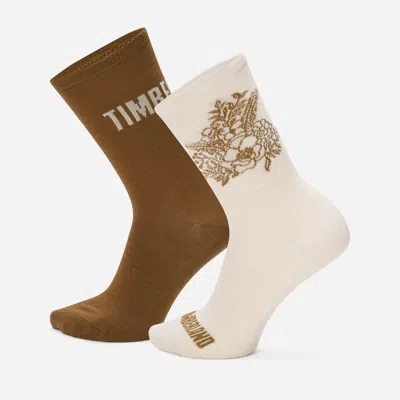Timberland Women's 2-pack  Floral Crew Sock