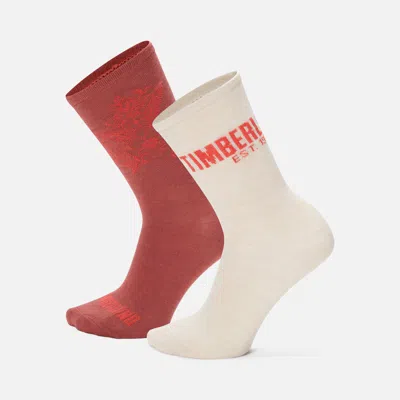 Timberland Women's 2-pack  Floral Crew Sock