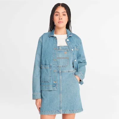 Timberland Women's Denim Chore Jacket With Refibra Technology In Blue