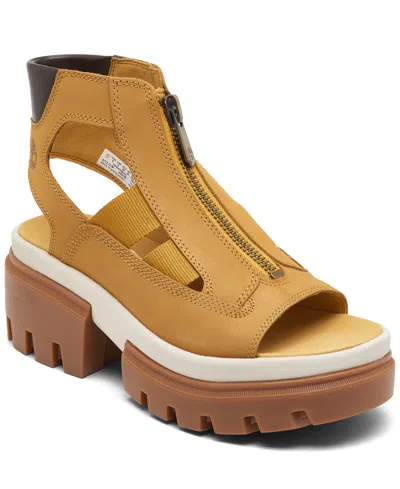 Timberland Women's Everleigh Gladiator Sandals From Finish Line In Wheat Nubuck