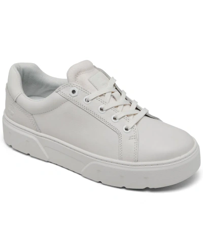 Timberland Women's Laurel Court Casual Sneakers From Finish Line In White Full Grain