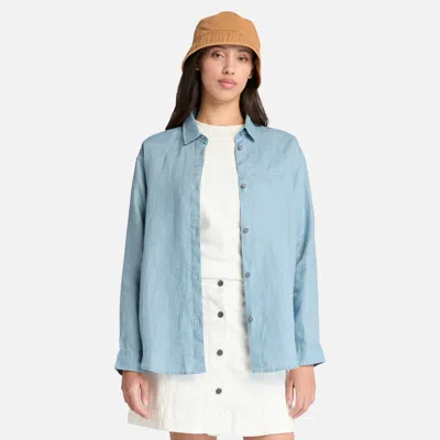 Timberland Women's Linen Shirt In Blue