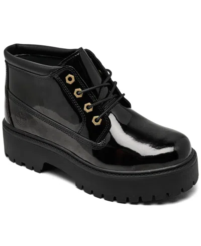 Timberland Women's Stone Street Mid Waterproof Platform Boots From Finish Line In Black