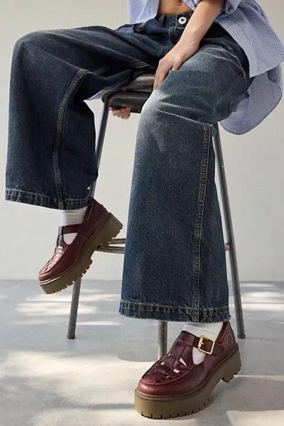 Timberland Women's Stone Street Platform Buckle Shoe In Burgundy Full Grain, Women's At Urban Outfitters