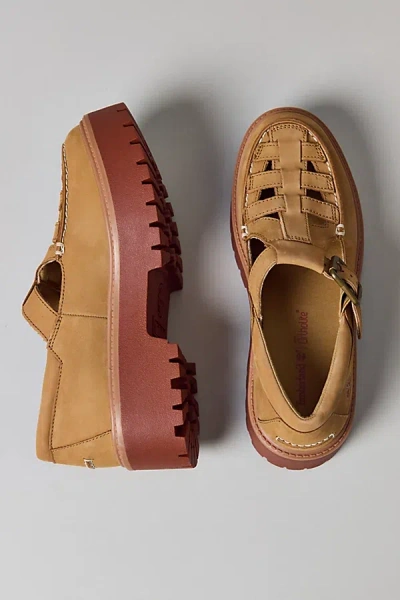 TIMBERLAND WOMEN'S STONE STREET PLATFORM BUCKLE SHOE IN MEDIUM BEIGE NUBUCK, WOMEN'S AT URBAN OUTFITTERS