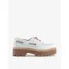 Timberland Stone Street Flats In White Full Grain