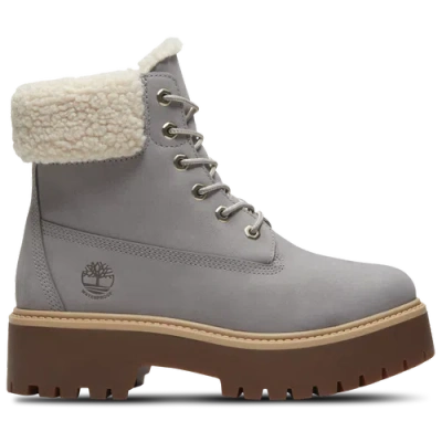 Timberland Womens Stone Street Platform Warm-lined Waterproof Boot In Gray