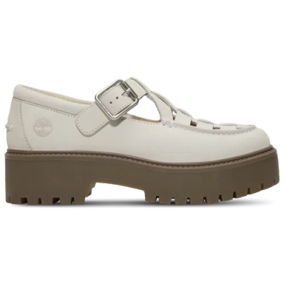 Timberland Womens  Stone Street Platform Buckle Shoe In Natural Nubuck