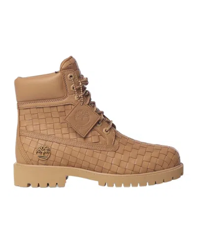 Timberland Woven Lace-up Boots In Brown