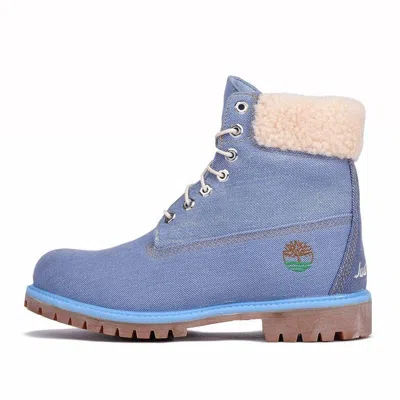 Pre-owned Timberland X Just Don 6-inch Premium Denim Boots A1uxu484 [limited Release] In Blue