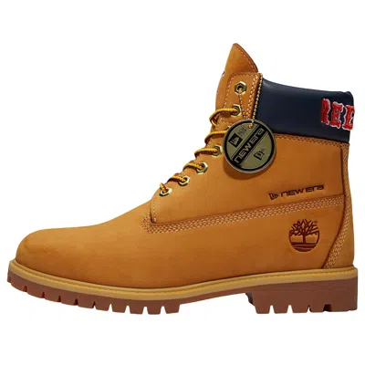 Timberland X New Era X Mlb Red Sox Waterproof Hiking Boots In Brown