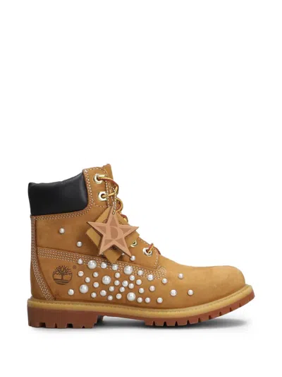 Timberland X Seddys Studios Pearl Embellished Star Boots In Brown