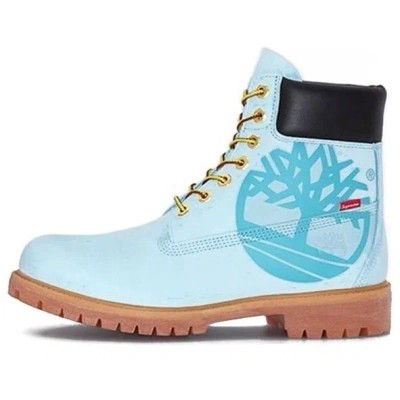 Timberland X Supreme 6 Inch Waterproof Boots 'blue With Logo'