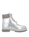 Timberland X Veneda Carter Man Ankle Boots Silver Size 6 Regenerated Leather In Silver