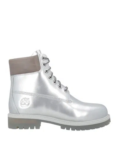 Timberland X Veneda Carter Man Ankle Boots Silver Size 6 Regenerated Leather