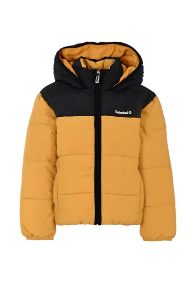 Timberland Kids' Yellow Down Jacket For Boy With Logo
