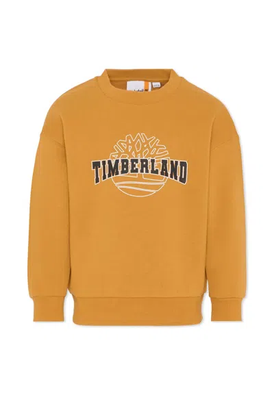 TIMBERLAND YELLOW SWEATSHIRT FOR BOY WITH LOGO