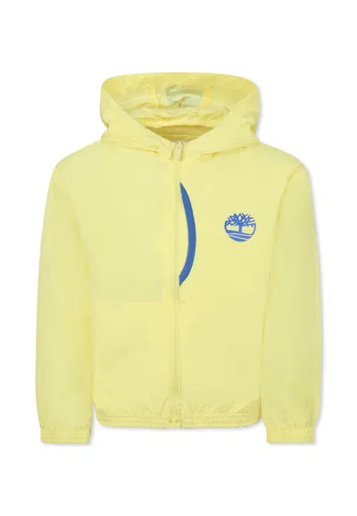 Timberland Kids' Yellow Windbreaker Jacket For Boy With Logo