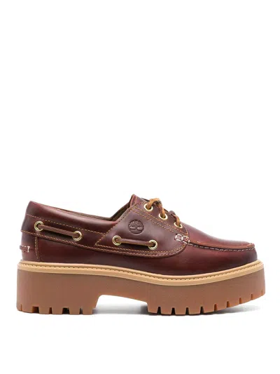 Timberland Stone Street Women S Dark Brown Platform Boat Shoe