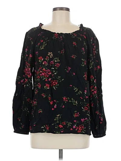 Time And Tru 3/4 Sleeve Blouse In Black