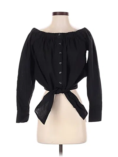 Pre-owned Time And Tru 3/4 Sleeve Blouse In Black