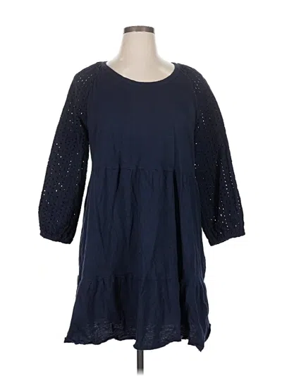 Pre-owned Time And Tru 3/4 Sleeve Blouse In Blue