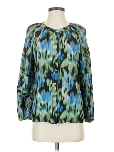 Pre-owned Time And Tru 3/4 Sleeve Blouse In Blue