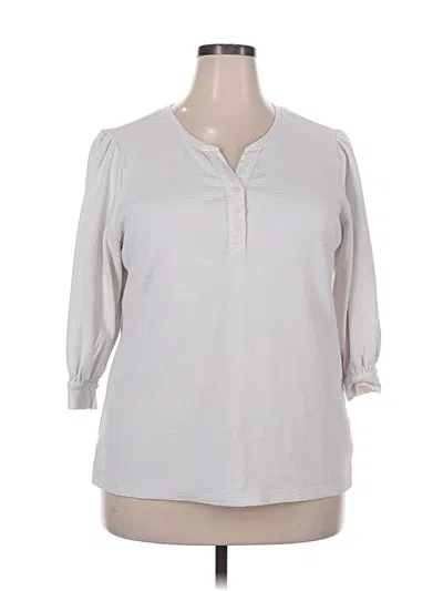 Pre-owned Time And Tru 3/4 Sleeve Blouse In Gray