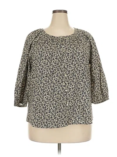 Pre-owned Time And Tru 3/4 Sleeve Blouse In Gray