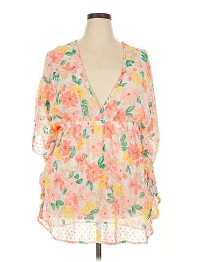 Time And Tru 3/4 Sleeve Blouse In Orange