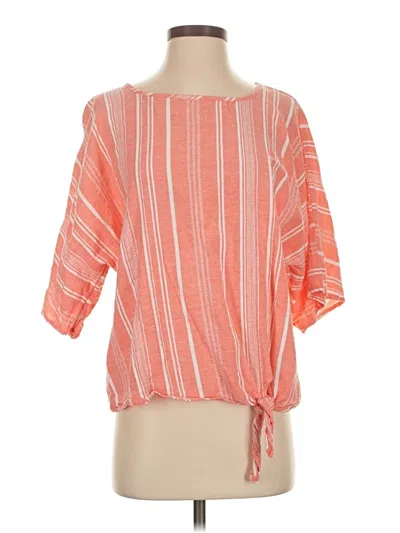Pre-owned Time And Tru 3/4 Sleeve Blouse In Orange