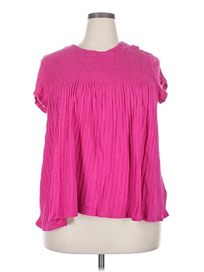 Pre-owned Time And Tru 3/4 Sleeve Blouse In Pink