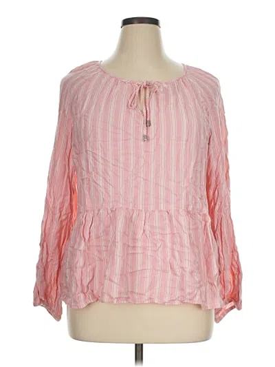 Pre-owned Time And Tru 3/4 Sleeve Blouse In Pink