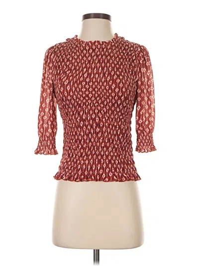 Pre-owned Time And Tru 3/4 Sleeve Blouse In Red