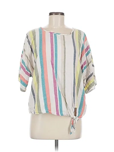 Pre-owned Time And Tru 3/4 Sleeve Blouse In White