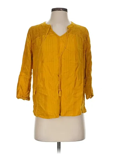Pre-owned Time And Tru 3/4 Sleeve Blouse In Yellow