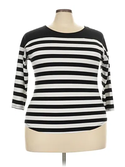 Pre-owned Time And Tru 3/4 Sleeve T-shirt In Black
