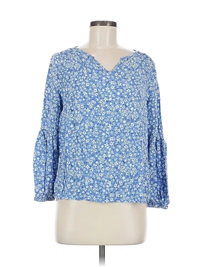 Pre-owned Time And Tru 3/4 Sleeve T-shirt In Blue