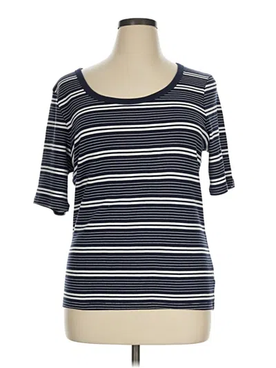 Pre-owned Time And Tru 3/4 Sleeve T-shirt In Blue