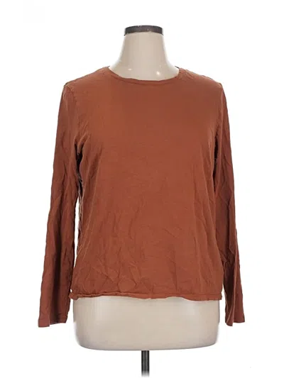 Pre-owned Time And Tru 3/4 Sleeve T-shirt In Brown