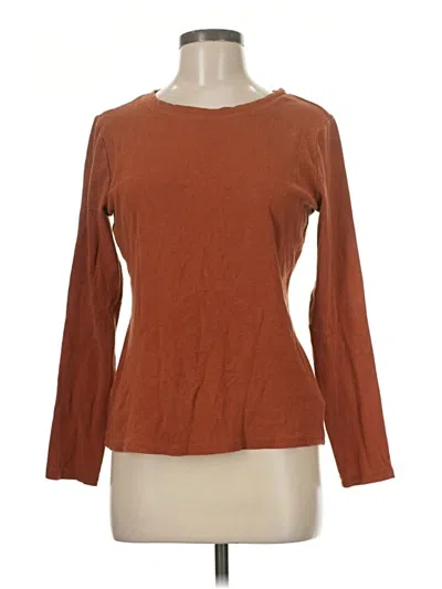 Pre-owned Time And Tru 3/4 Sleeve T-shirt In Brown