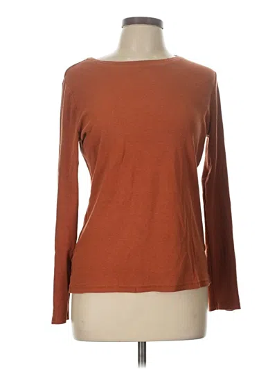 Pre-owned Time And Tru 3/4 Sleeve T-shirt In Brown