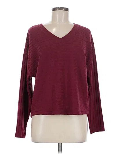 Pre-owned Time And Tru 3/4 Sleeve T-shirt In Burgundy