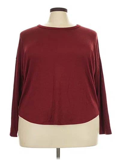Pre-owned Time And Tru 3/4 Sleeve T-shirt In Burgundy