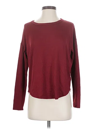 Pre-owned Time And Tru 3/4 Sleeve T-shirt In Burgundy